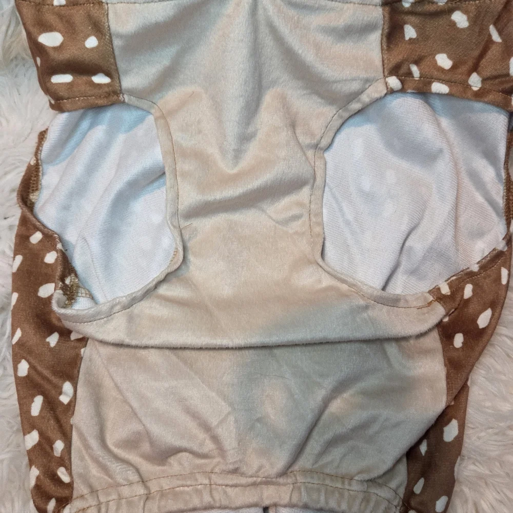 Sweet Cheeks Reindeer Dog Costume Brown White Gold XL